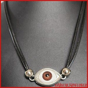 Double Black Cord Evil Eye / Nazar Necklace With Extension